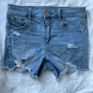 American Eagle high rise midi Jean shorts